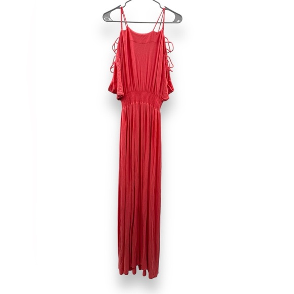 RTR Ingrid & Isabel Coral‎ Empire Waist Stretchy Off Shoulder Maxi Dress Sz S - Picture 6 of 14